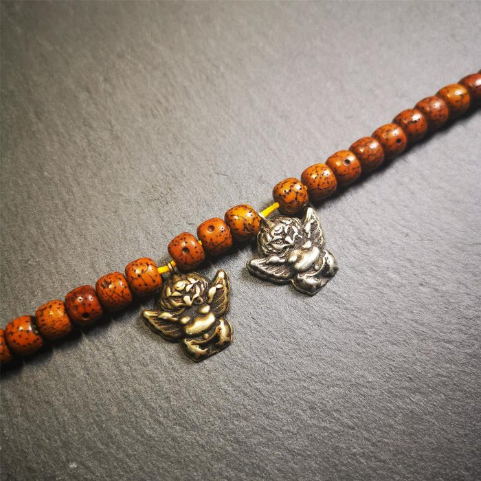 Garuda Amulet Pendant- 0.8" - Tibetan Buddhist amulet, front view
