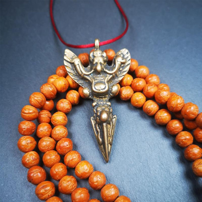 Garuda Phurba - 2.56" - Tibetan Buddhist garuda amulet, close-up detail