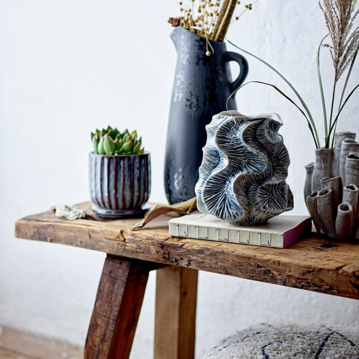 gavra vase blue stoneware