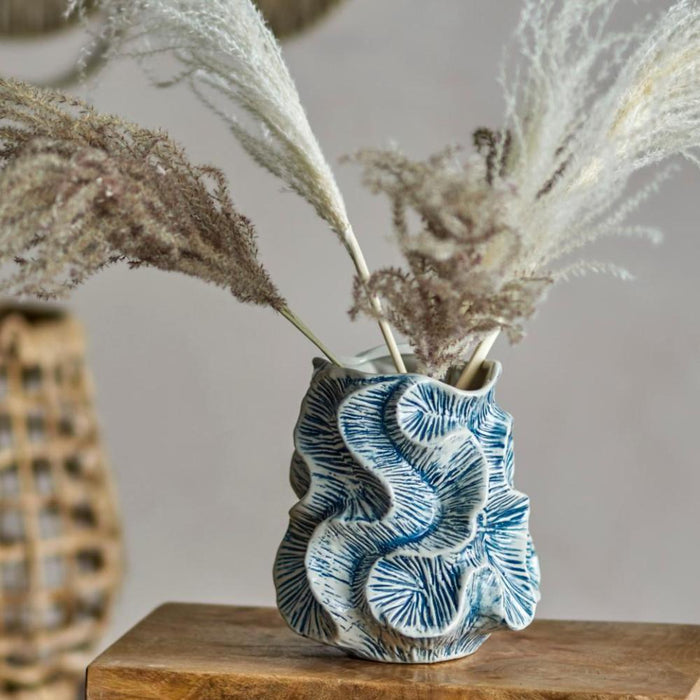 gavra vase blue stoneware