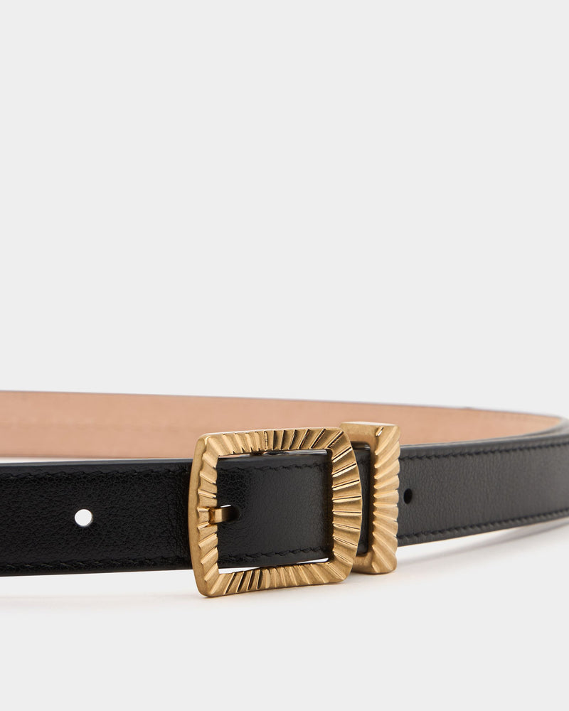 Glen 20 mm Belt in Black Leather