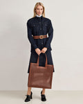 Glen 50 mm Belt in Brown Laser-Cut Leather