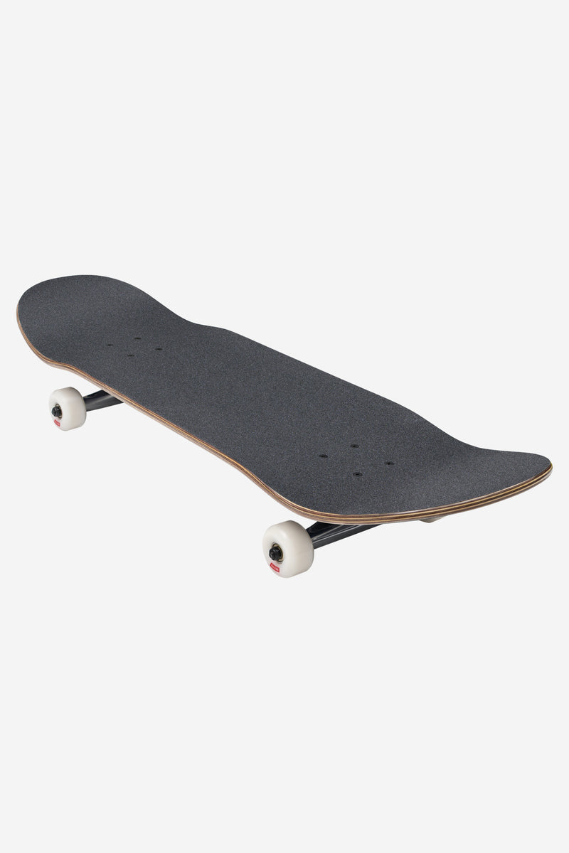 Goodstock Waterfall complete skateboard with 8.25 inch resin-7 maple deck dark grip white wheels and alloy trucks