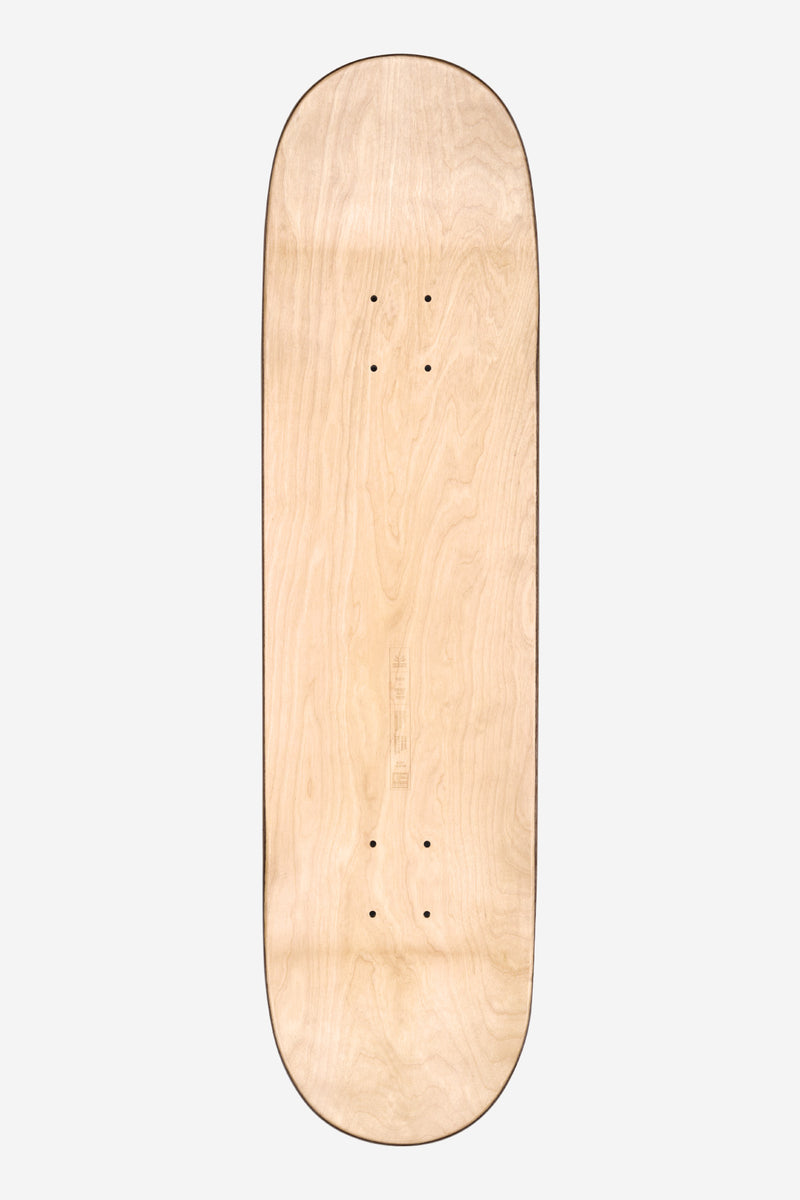 Goodstock 8.375 inch Black deck with natural wood top and dark edge trim showing wheel holes