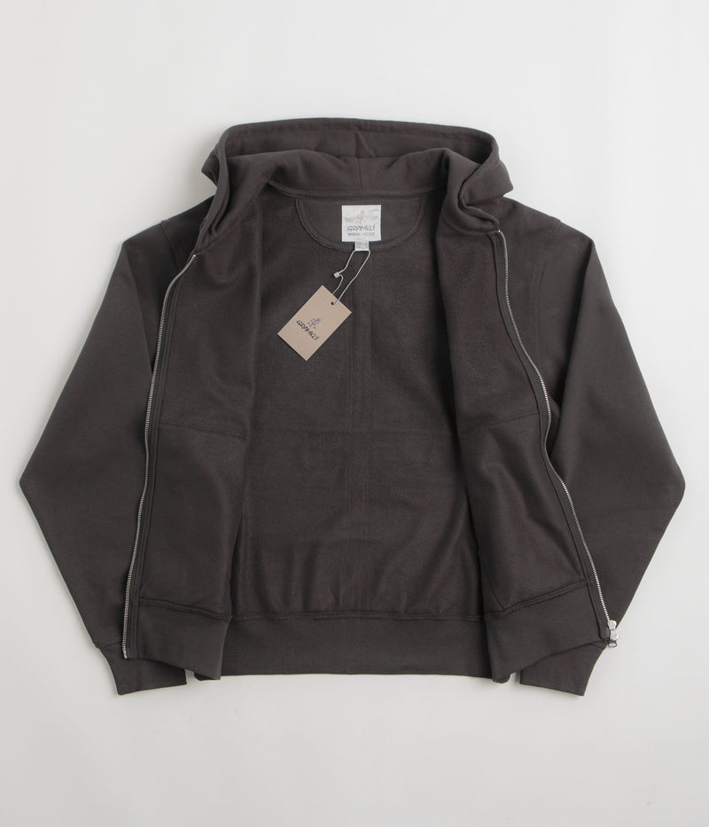 Gramicci Hemp Full Zip Hoodie in Deep Brown