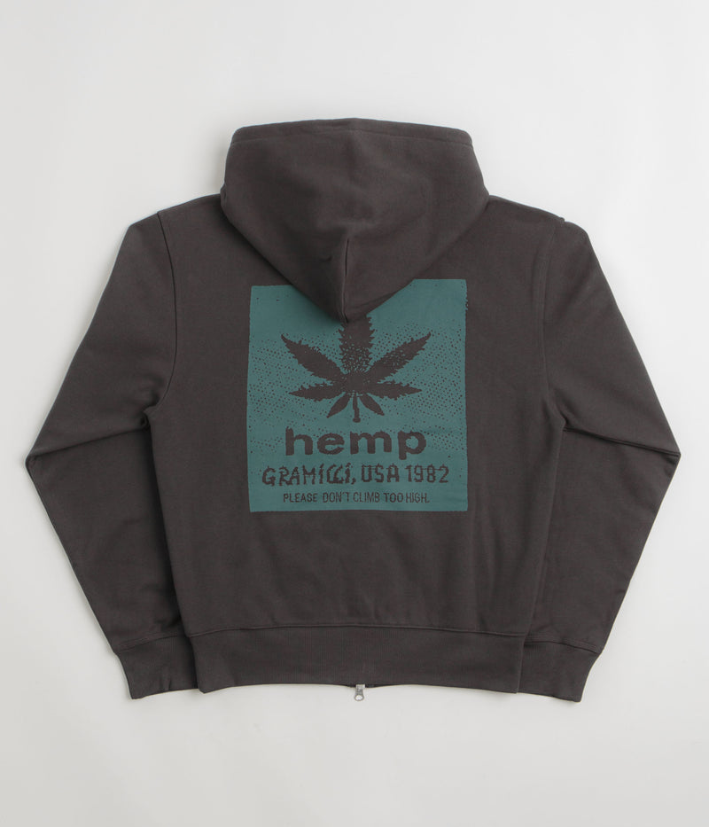 Gramicci Hemp Full Zip Hoodie in Deep Brown