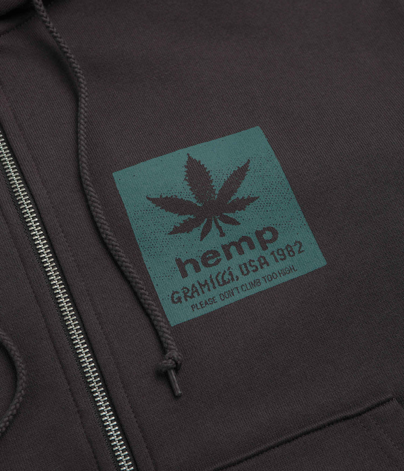 Gramicci Hemp Full Zip Hoodie in Deep Brown