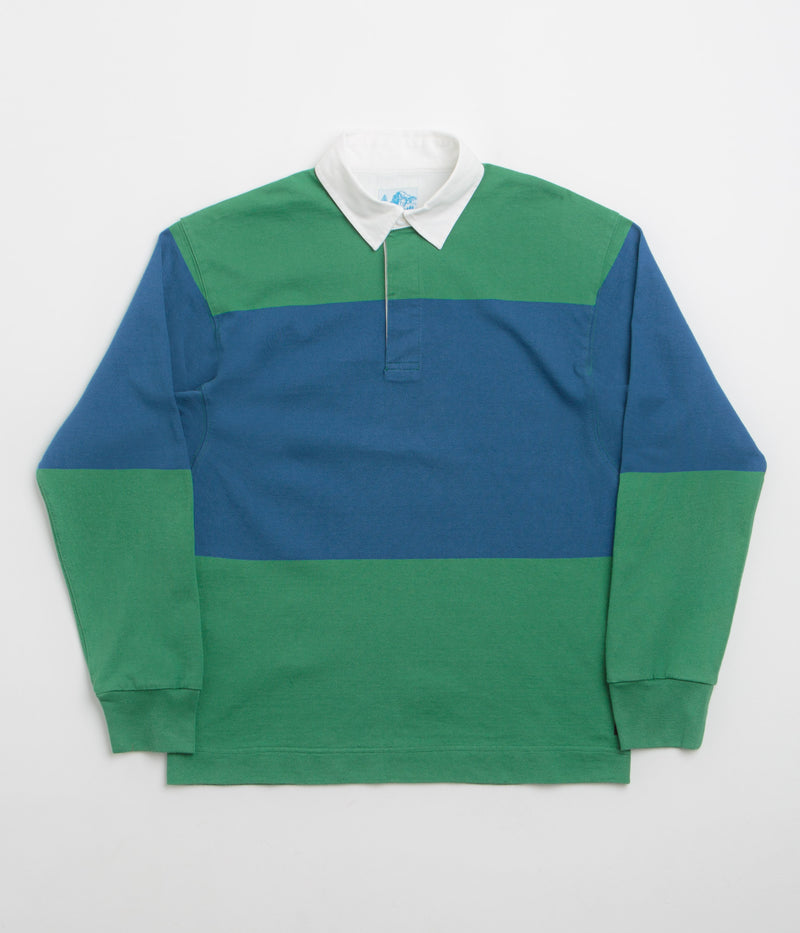 Gramicci Langdon Rugby Shirt in Cerulean and Emerald