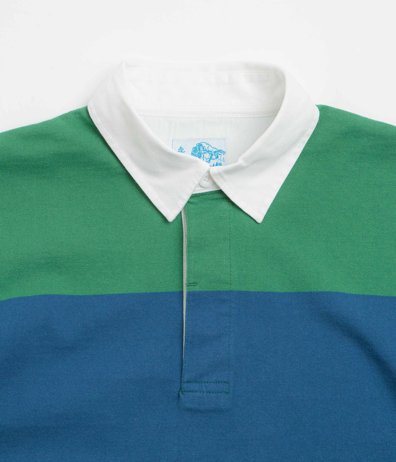 Gramicci Langdon Rugby Shirt in Cerulean and Emerald