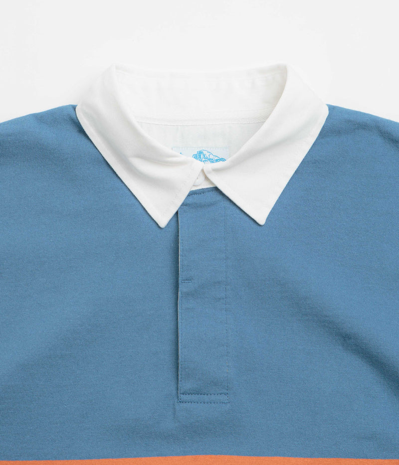 Gramicci Langdon Rugby Shirt in Sky and Apricot