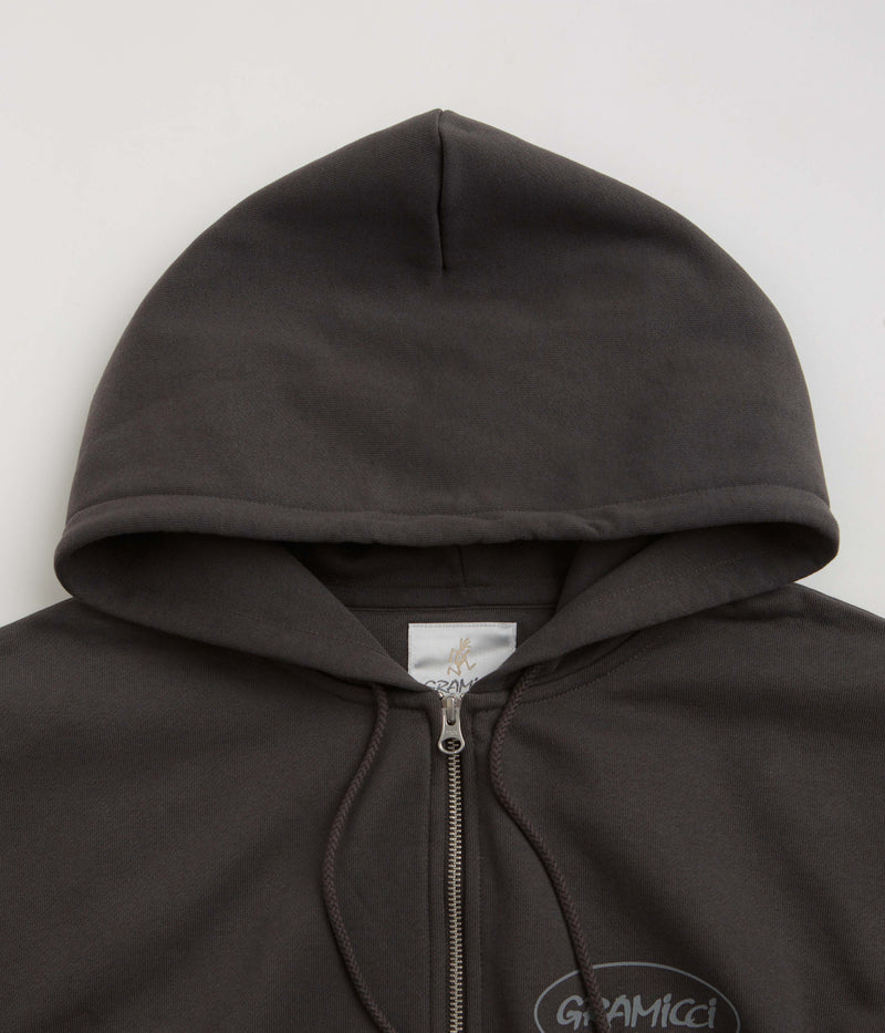 Gramicci Original Freedom Full Zip Hoodie in Deep Brown