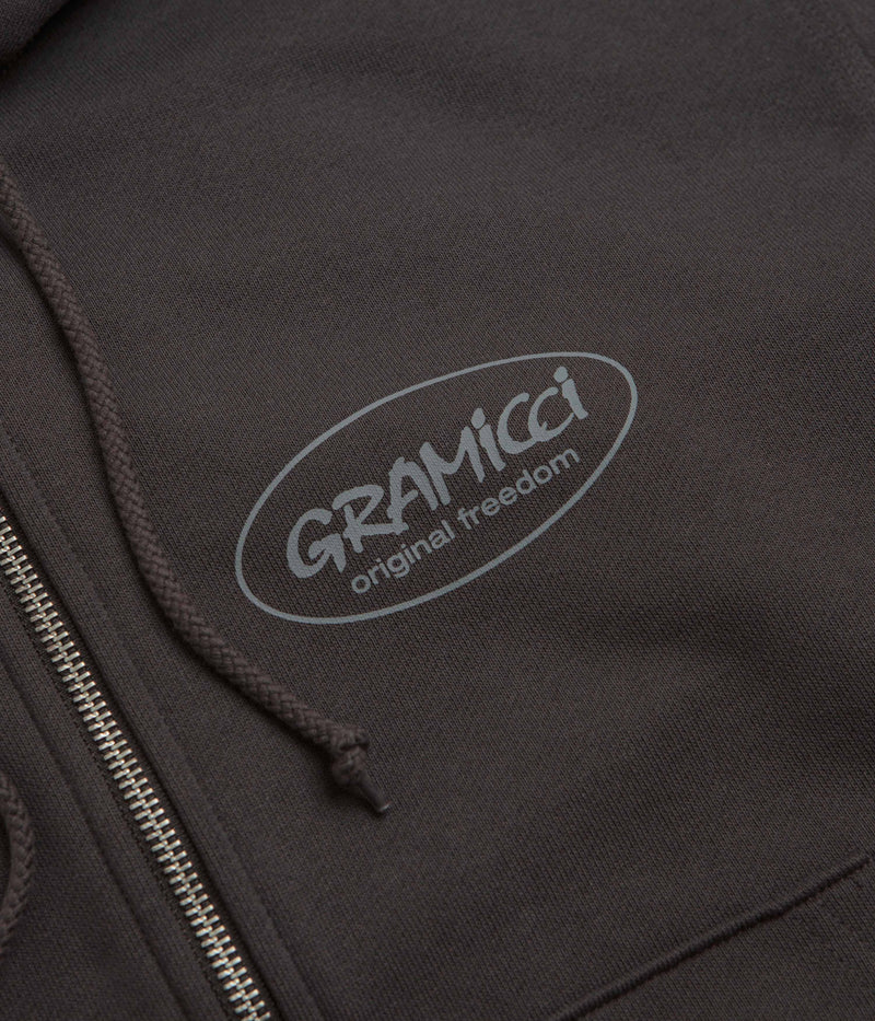 Gramicci Original Freedom Full Zip Hoodie in Deep Brown