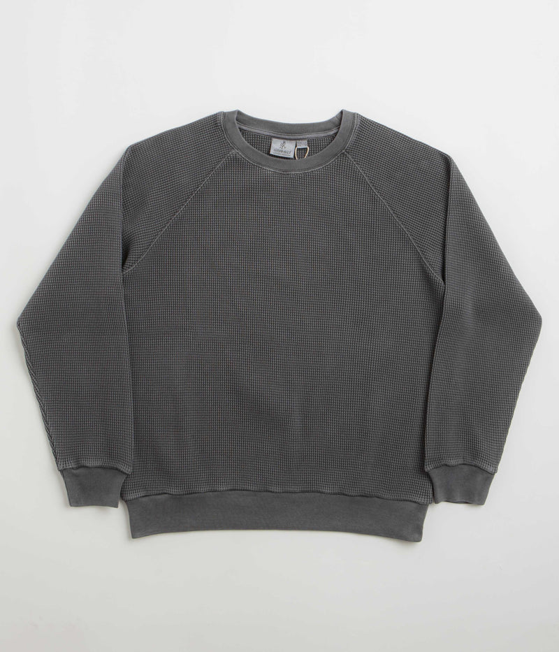 Gramicci Waffle Crewneck Sweatshirt in Pigment Black