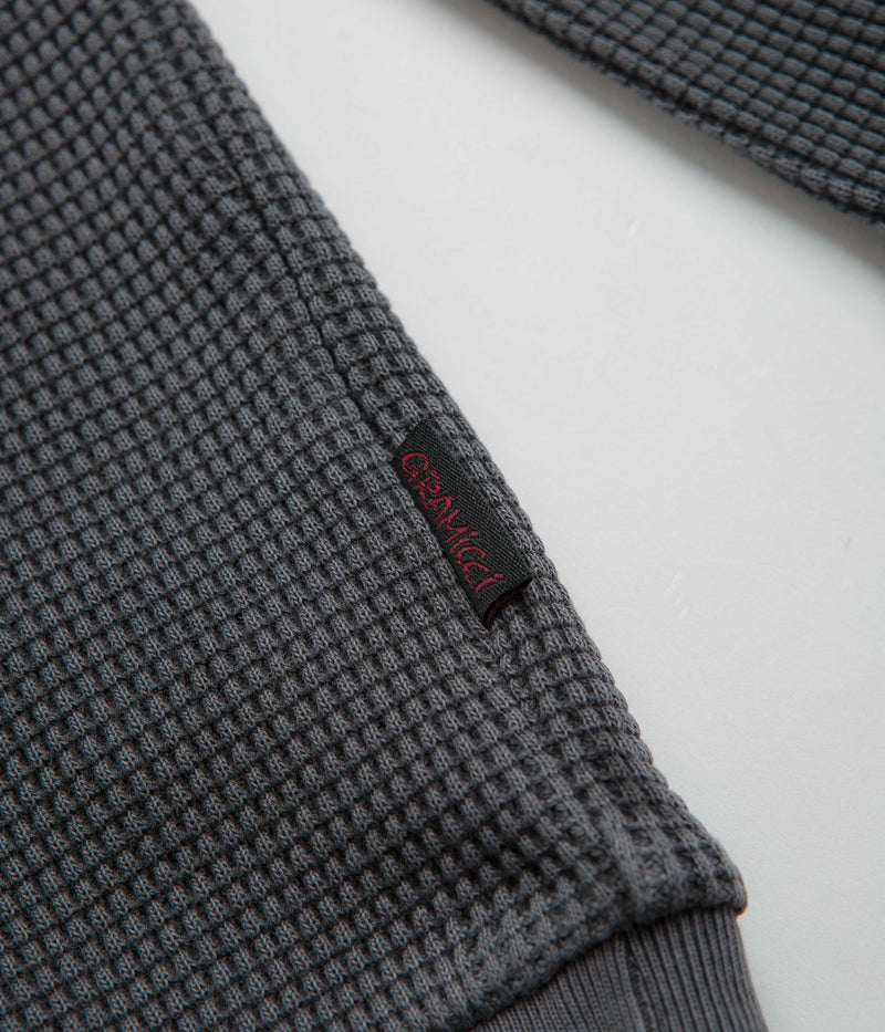 Gramicci Waffle Crewneck Sweatshirt in Pigment Black
