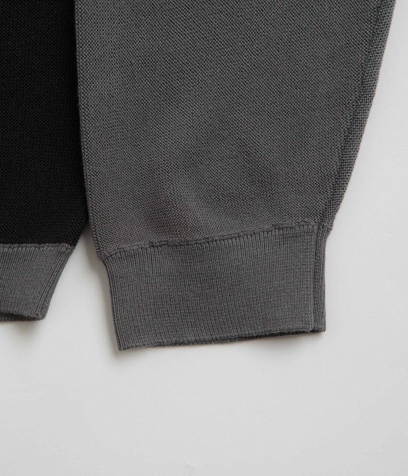 Grand Collection Knit 1/4 Zip Sweatshirt in Grey and Black
