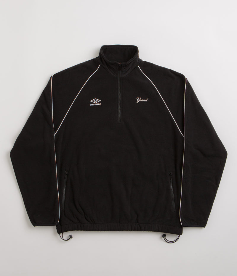 Grand Collection x Umbro 1/4 Zip Micro Fleece in Black and White