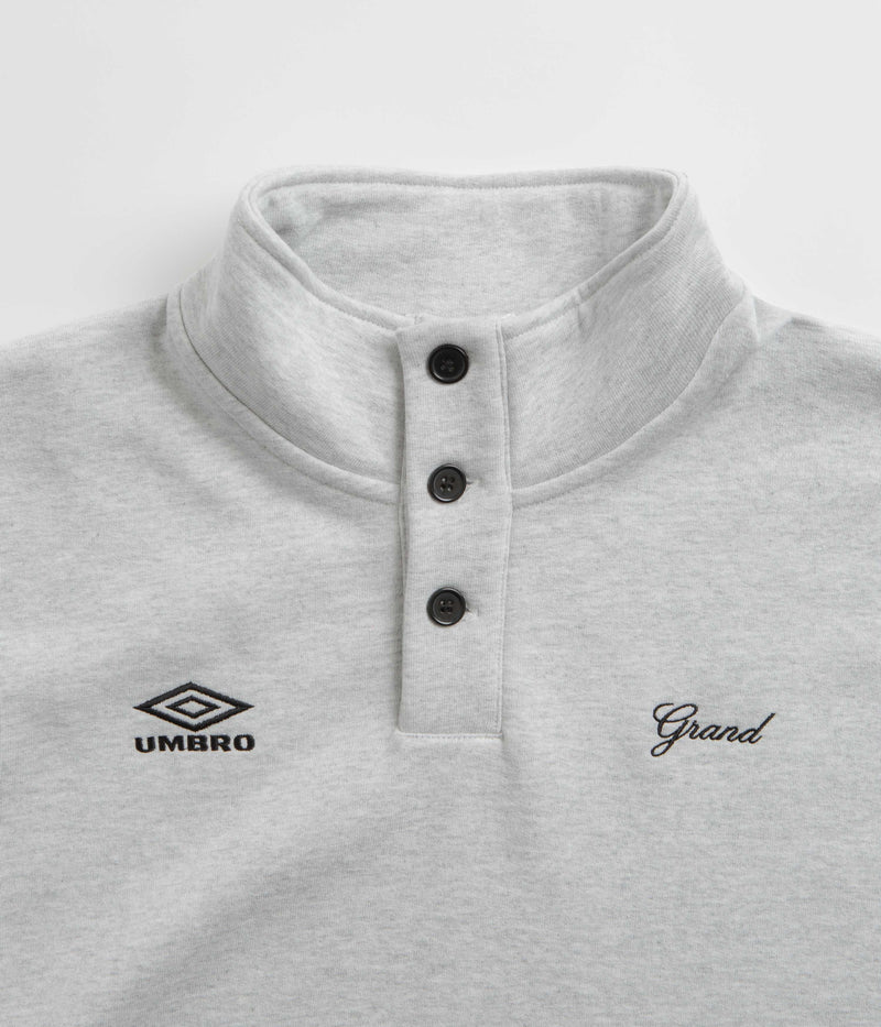 Grand Collection x Umbro Button Collar Sweatshirt in Ash Grey