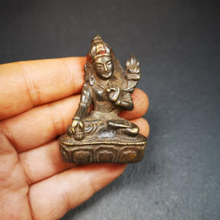 Green Tara 2.28" - Tibetan Buddhist statue, view 7
