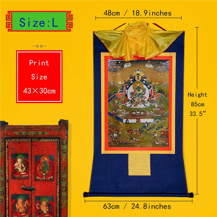 Green Tara in Mandala - Tibetan thangka painting, view 4