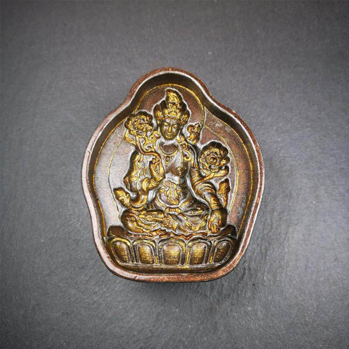 Green Tara Tsa Tsa Mold - Tibetan tsa tsa mold, detailed view