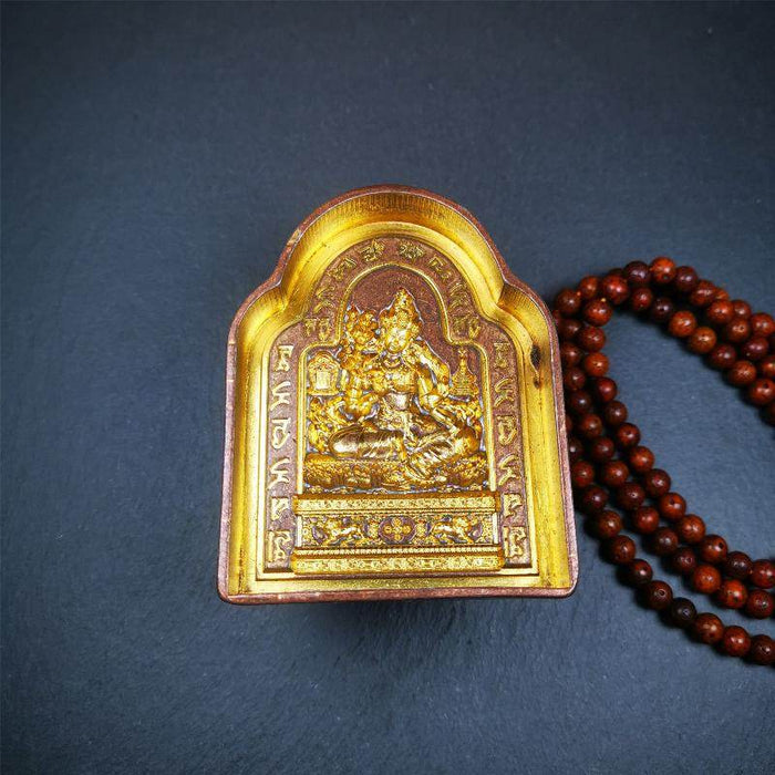 Green Tara with Mantra Tsa Tsa Mold - Tibetan tsa tsa mold, front view