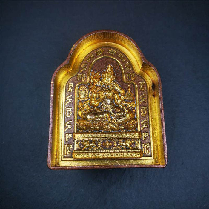 Green Tara with Mantra Tsa Tsa Mold - Tibetan tsa tsa mold, detailed view