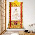 Green Tara Woodblock Thangka Art - Tibetan thangka painting, front view