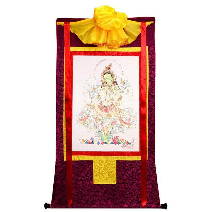 Green Tara Woodblock Thangka Art - Tibetan thangka painting, view 7
