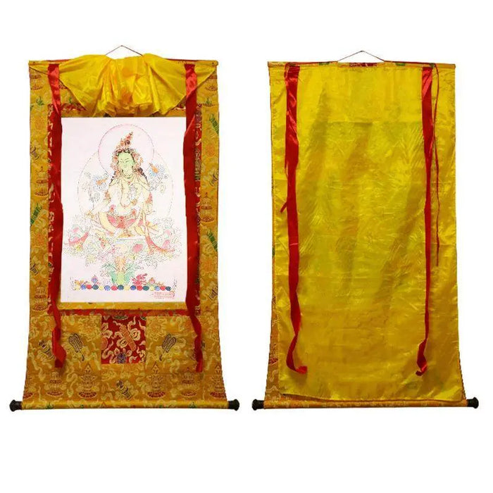 Green Tara Woodblock Thangka Art - Tibetan thangka painting, view 8