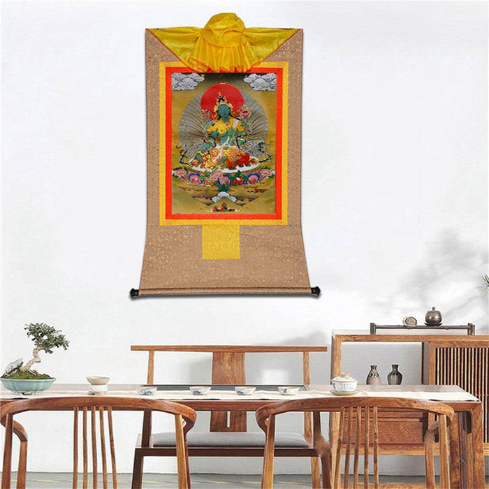 Green Tara - Tibetan thangka painting, view 7