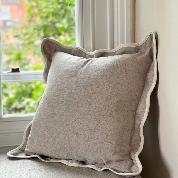 Celine Greige Scalloped Edge Cushion