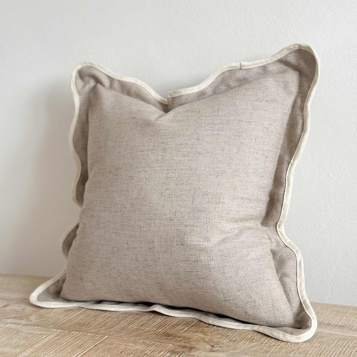 Celine Greige Scalloped Edge Cushion