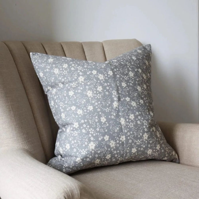 Grey Floral Cushion