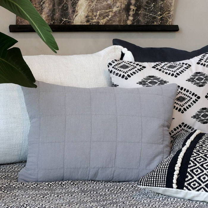 Grey Quilted Cushion