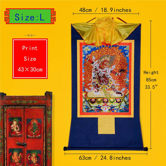 Guru Dragpo-Fierce Emanation of Guru Rinpoche - Tibetan thangka painting, view 4