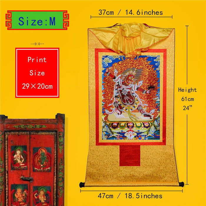 Guru Dragpo-Fierce Emanation of Guru Rinpoche - Tibetan thangka painting, view 5