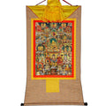 Guru Rinpoche and Gods of Wealth - Tibetan thangka painting, view 7