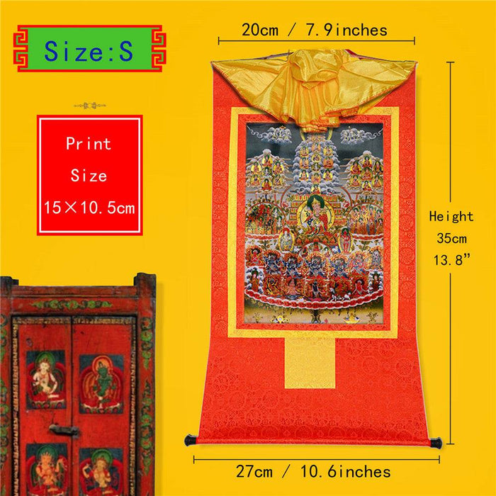 Guru Rinpoche Refuge Tree - Tibetan thangka painting, view 6