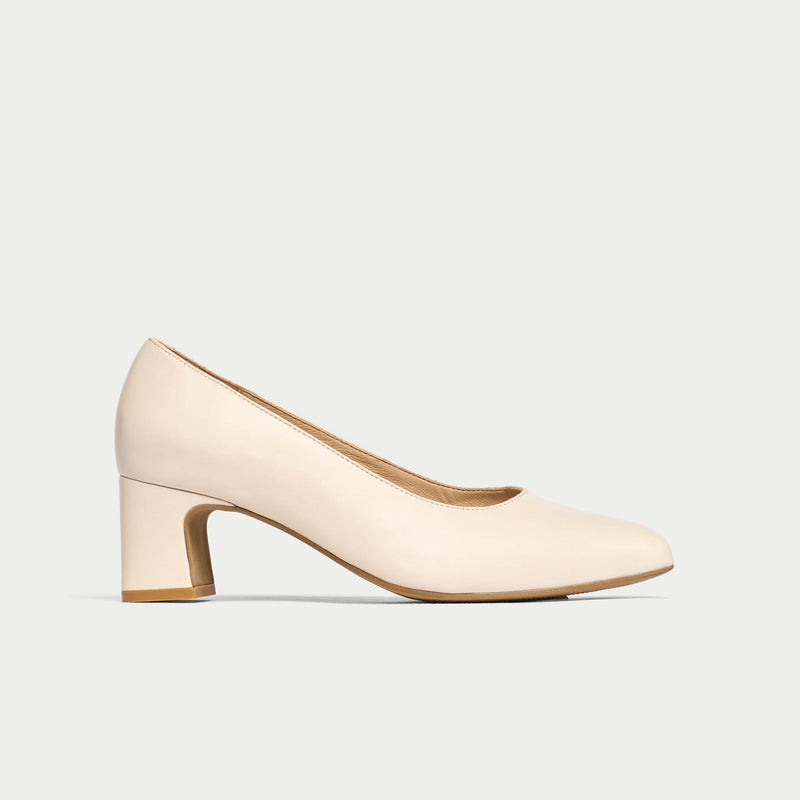 Hallie - Almond Leather Pumps