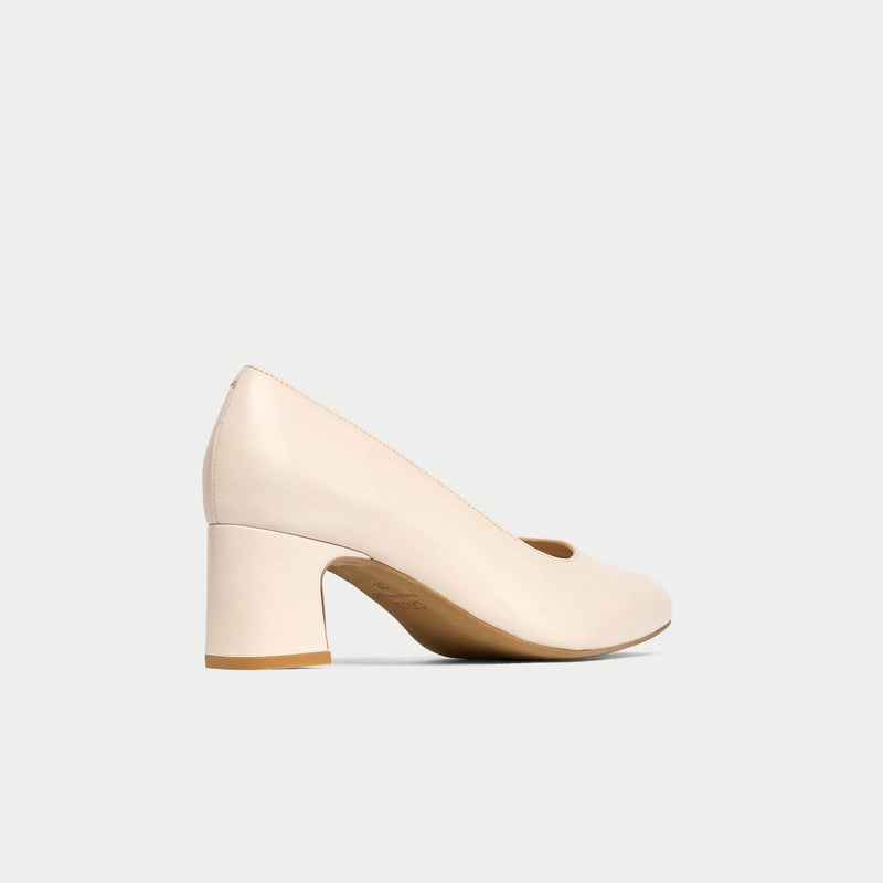 Hallie - Almond Leather Pumps