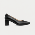 Hallie - Black Leather Pumps