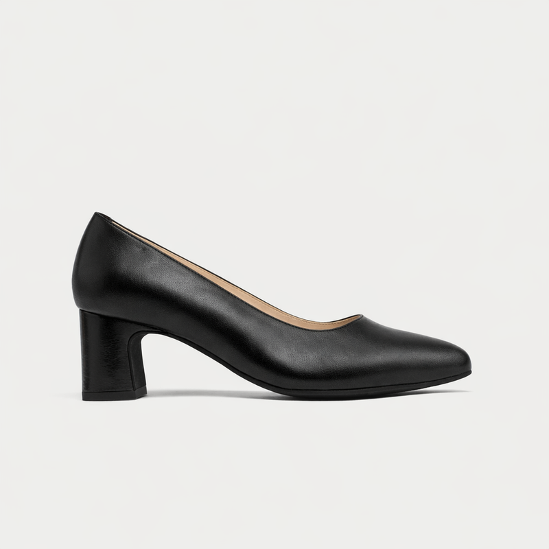 Hallie - Black Leather Pumps