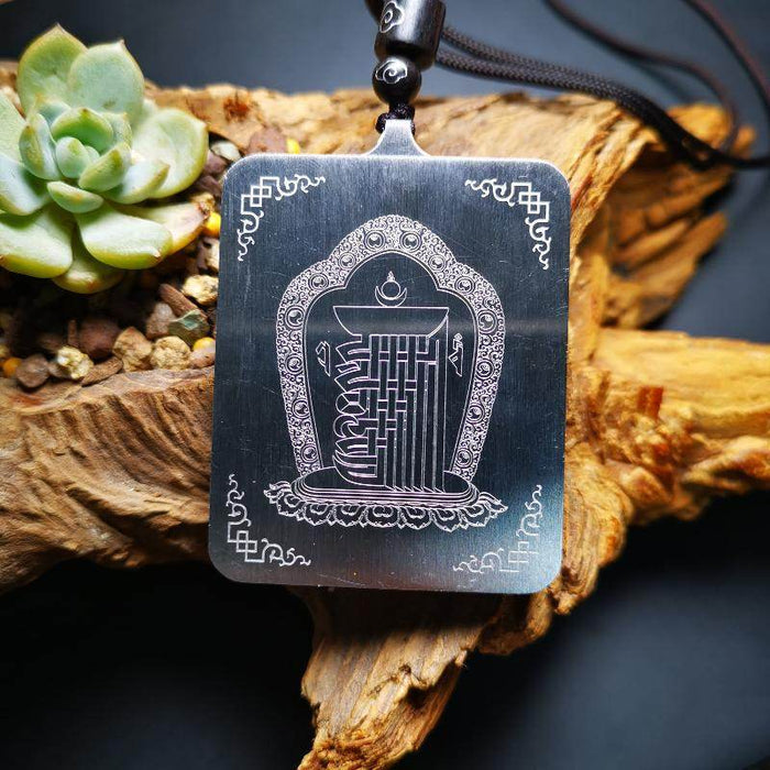 Handpainted Locket Thangka Amulet,Manjusri,Wisdom Buddha - Tibetan thangka painting, view 8