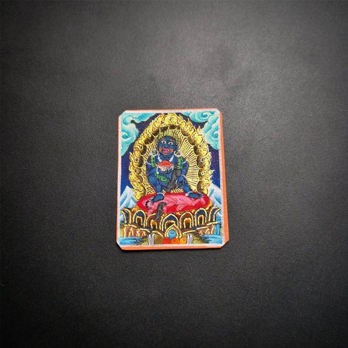 Handpainted Locket Thangka Mahakala - Tibetan thangka painting, view 6