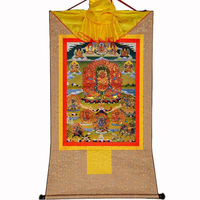 Hayagriva- Wisdom King - Tibetan thangka painting, view 7