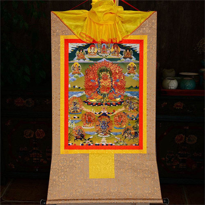Hayagriva- Wisdom King - Tibetan thangka painting, view 8