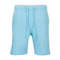 Men's heavyweight fleece shorts, Carolina blue, drawstring waistband, mid-length