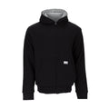 Men's reversible full-zip hoodie in black, with hood and front pockets