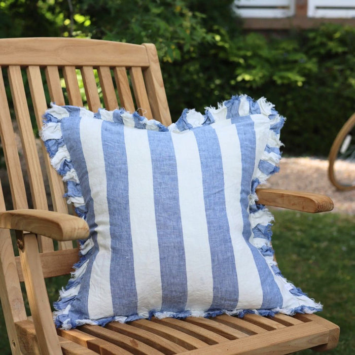 Heidi Blue Stripe Cushion