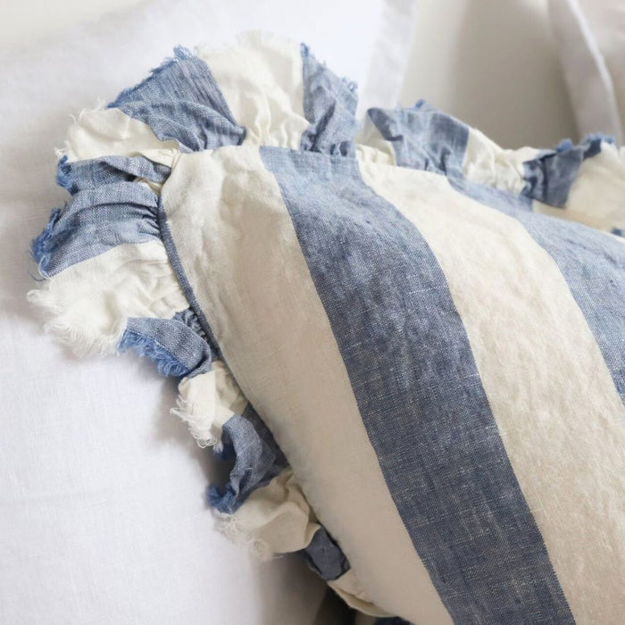 Heidi Blue Stripe Cushion